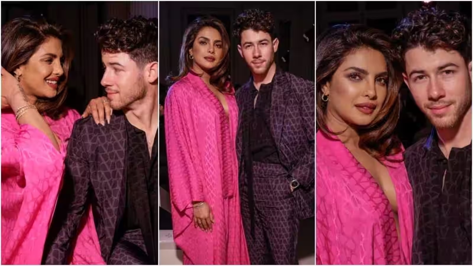 Priyanka Chopra Rocks Daring Hot Pink Ensemble on Night Out with Nick Jonas at Paris Fashion Week